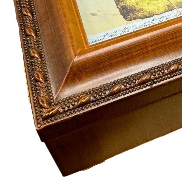 Woodgrain Musical Photo Jewelry Box by Cottage Garden plays How Great thou Art - Picture 5 of 9